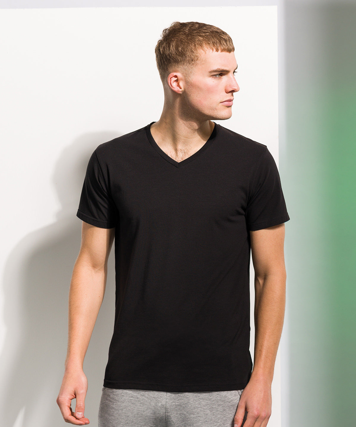 Heather Grey - Men's feel good stretch v-neck t-shirt - GarmentEmbroidery