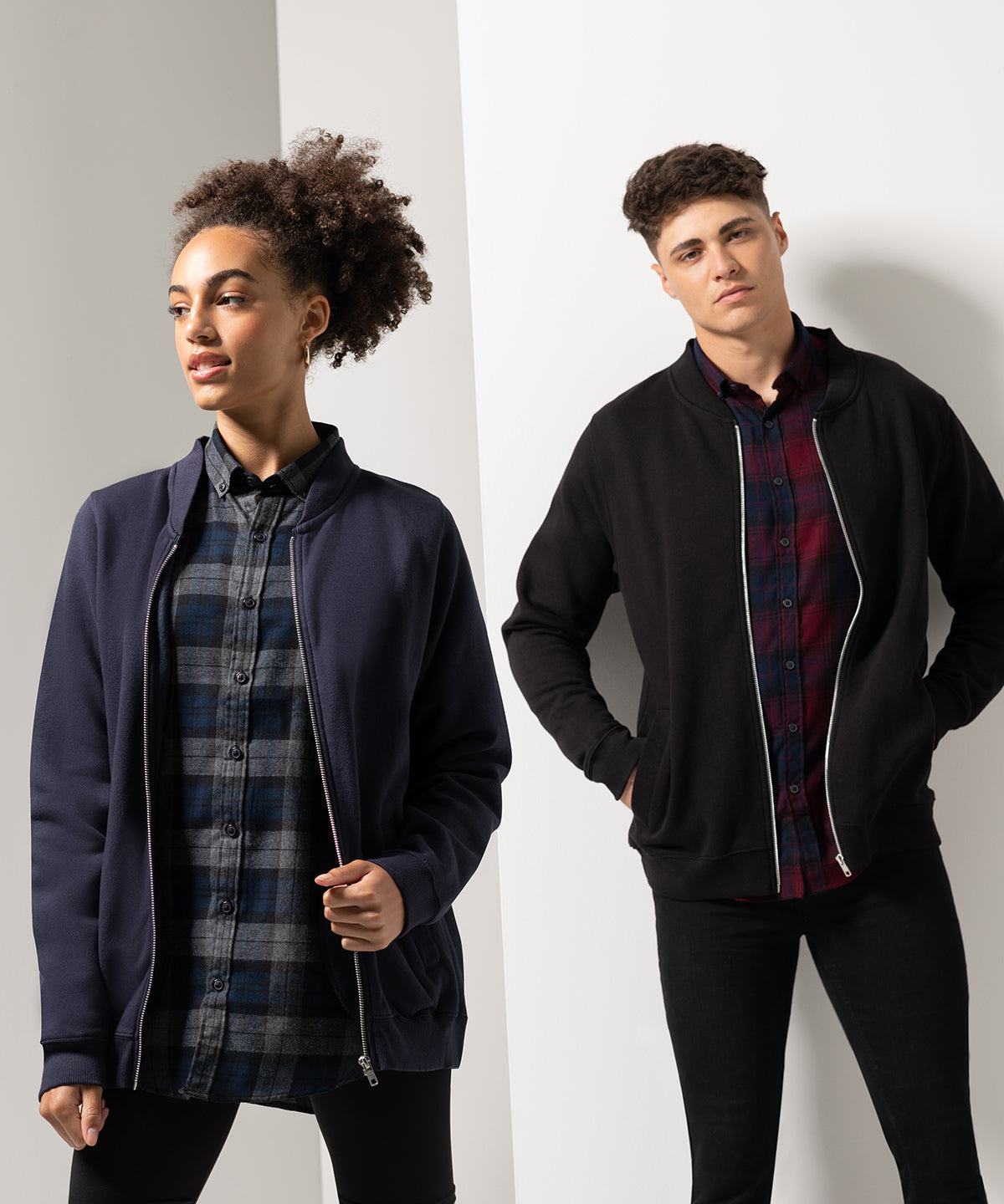 Black - Unisex bomber zip-through sweat - GarmentEmbroidery