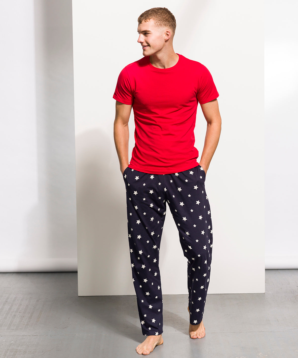 Navy/White Stars - Men's lounge pants - GarmentEmbroidery