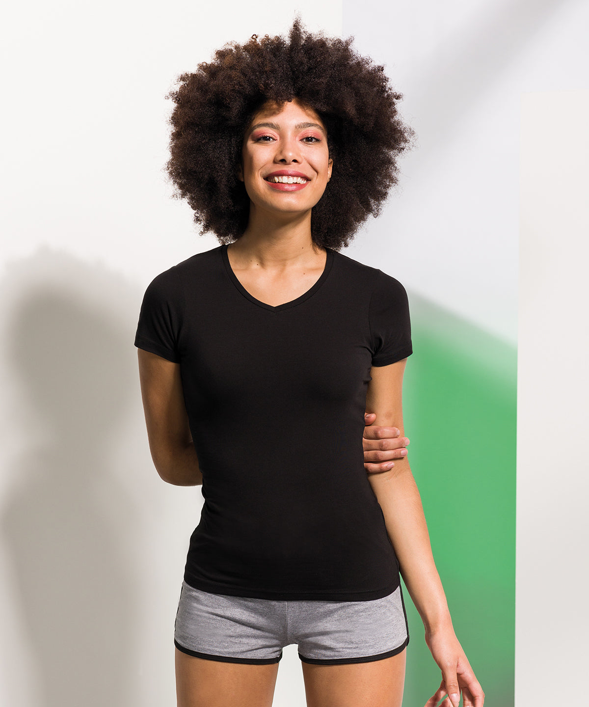 Navy - Feel good women's stretch v-neck t-shirt - GarmentEmbroidery