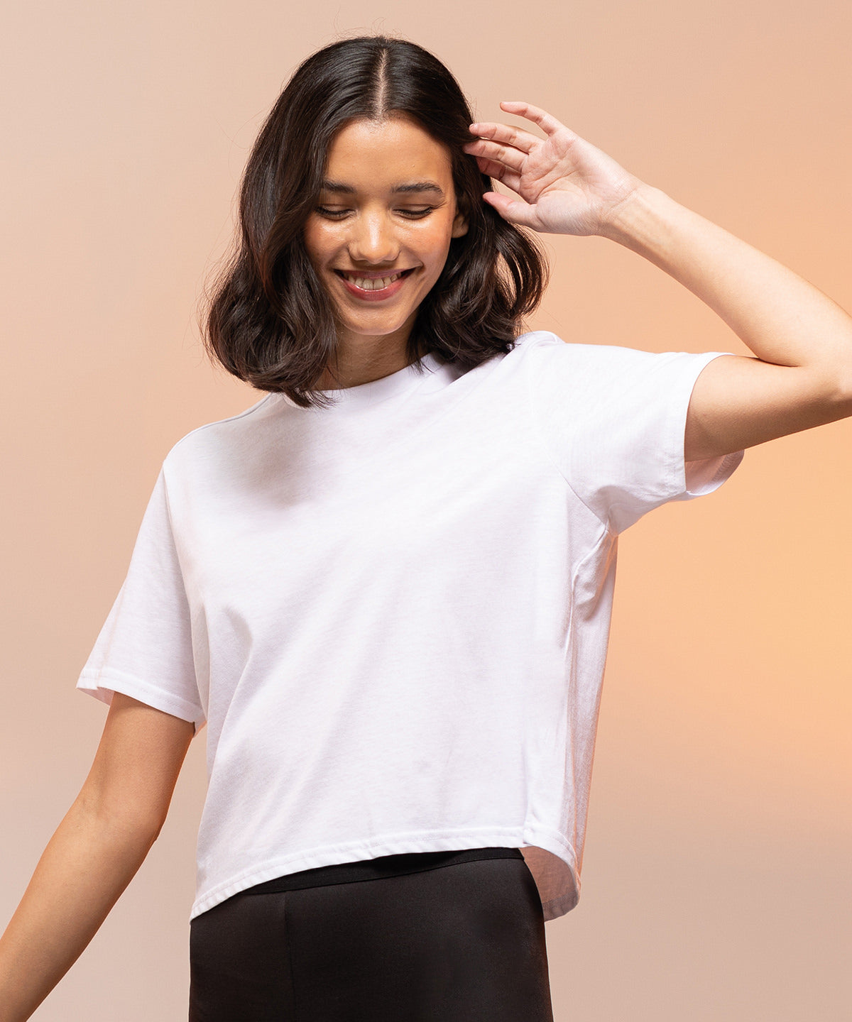 Black - Women's cropped boxy T - GarmentEmbroidery
