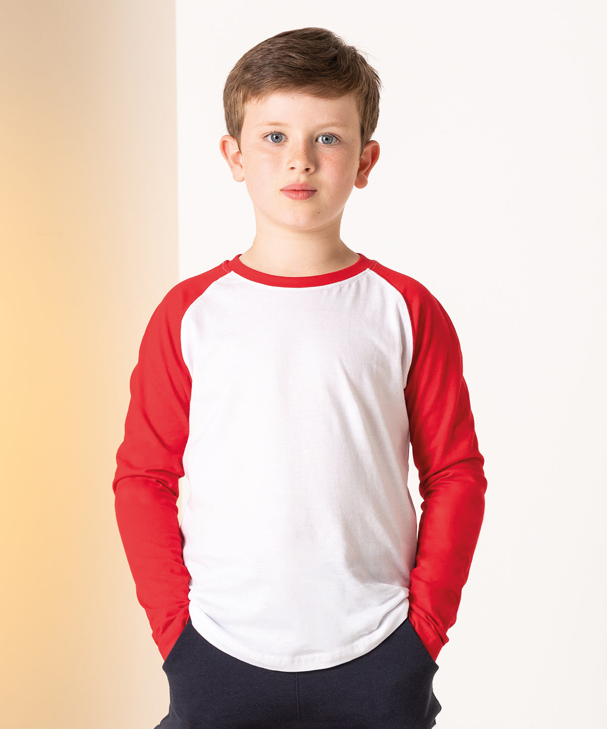 Heather Grey/Black - Kids long sleeve baseball T - GarmentEmbroidery