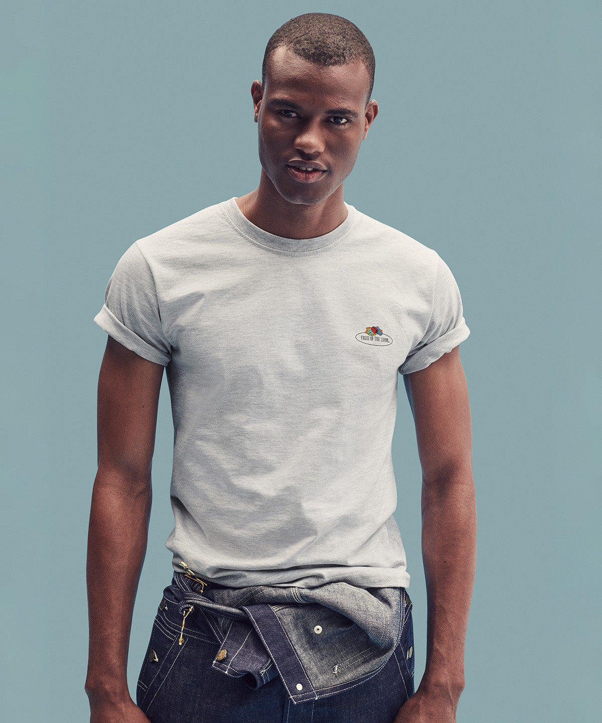 White - Vintage premium T small logo print - GarmentEmbroidery