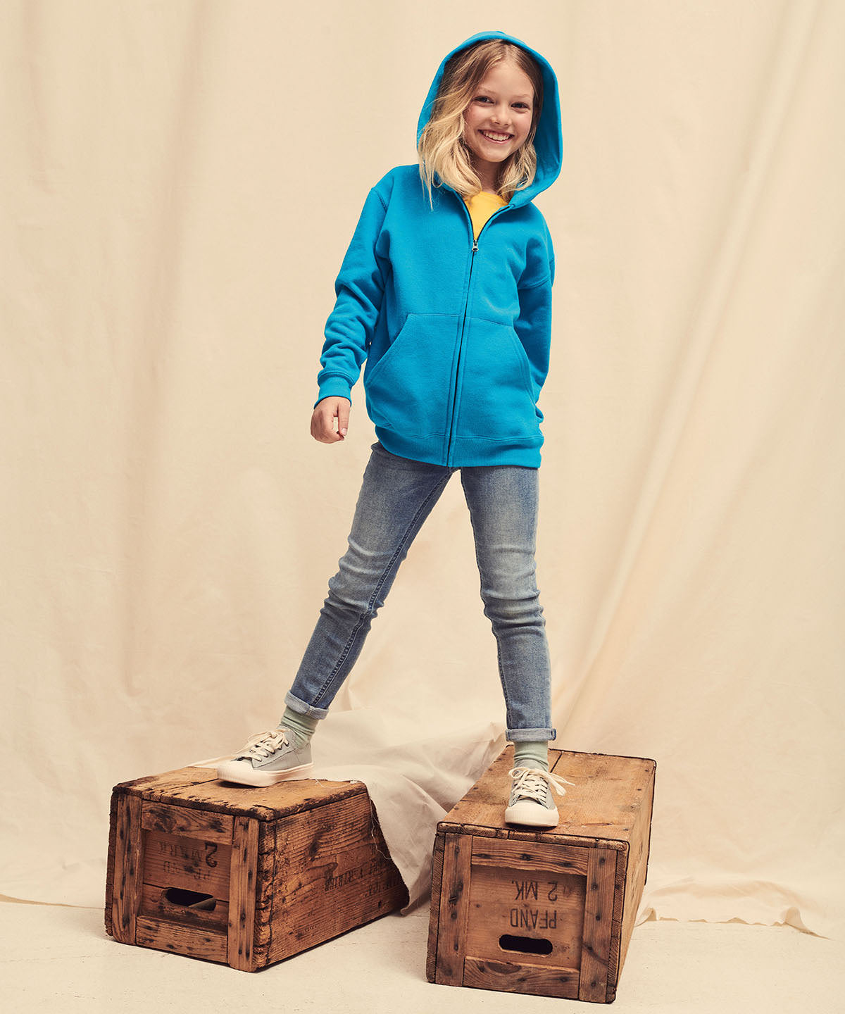 Fuchsia - Kids classic hooded sweatshirt jacket - GarmentEmbroidery