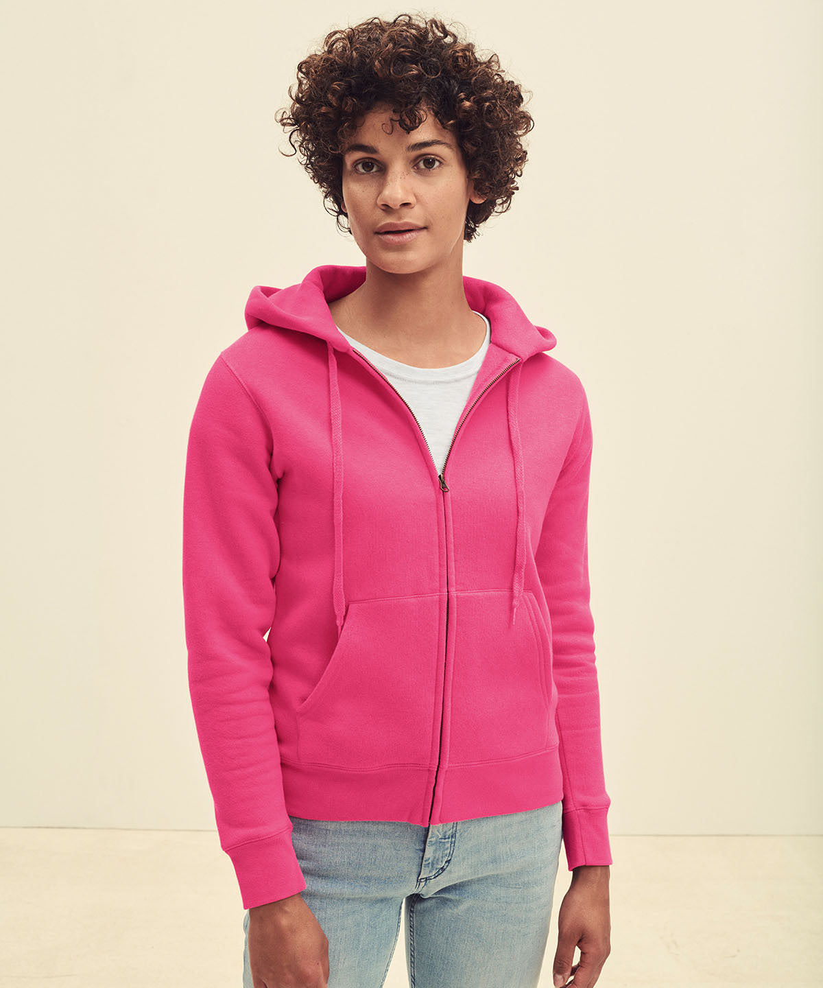 Azure Blue - Women's premium 70/30 hooded sweatshirt jacket - GarmentEmbroidery