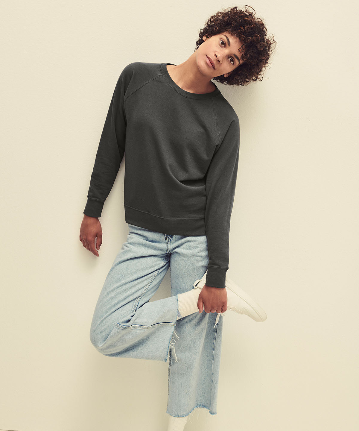 Azure Blue - Women's lightweight raglan sweatshirt - GarmentEmbroidery