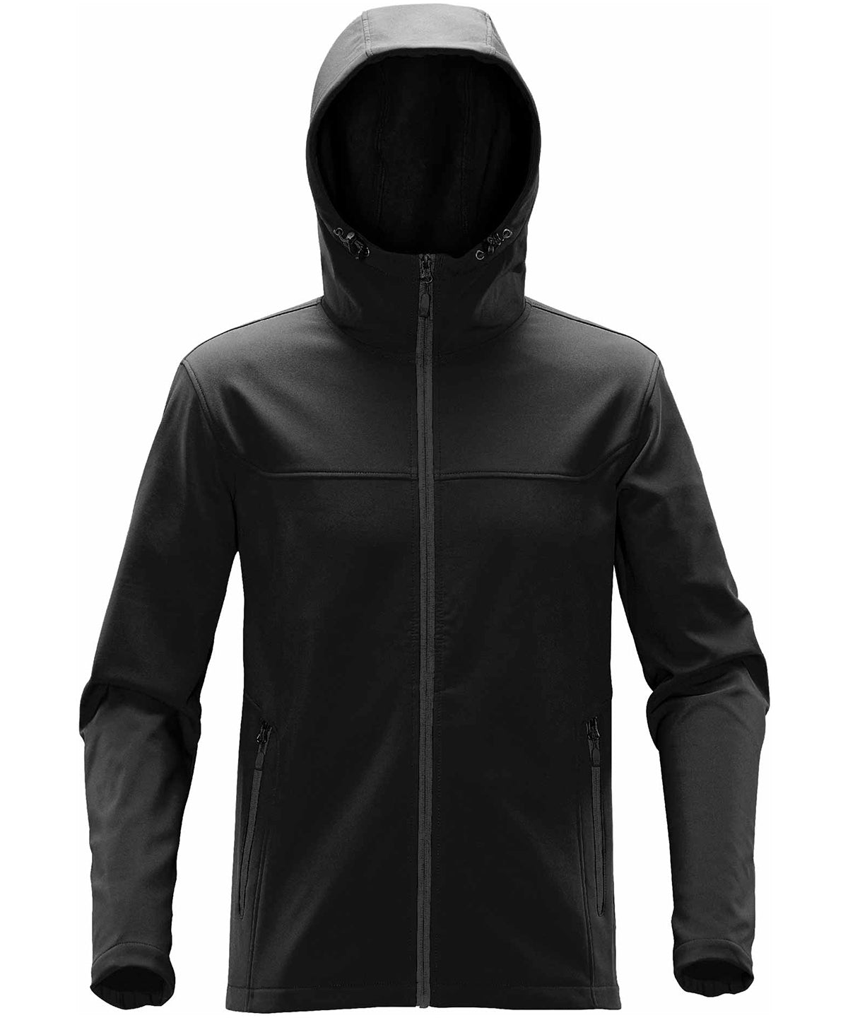 Black/Dolphin - Orbiter softshell hoodie - GarmentEmbroidery