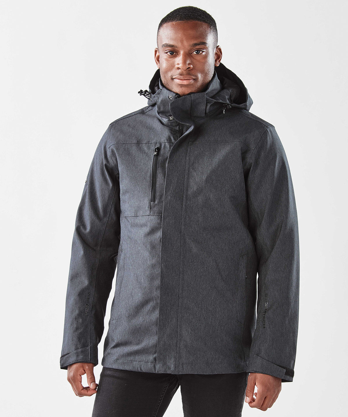 Charcoal Twill - Avalanche system jacket - GarmentEmbroidery
