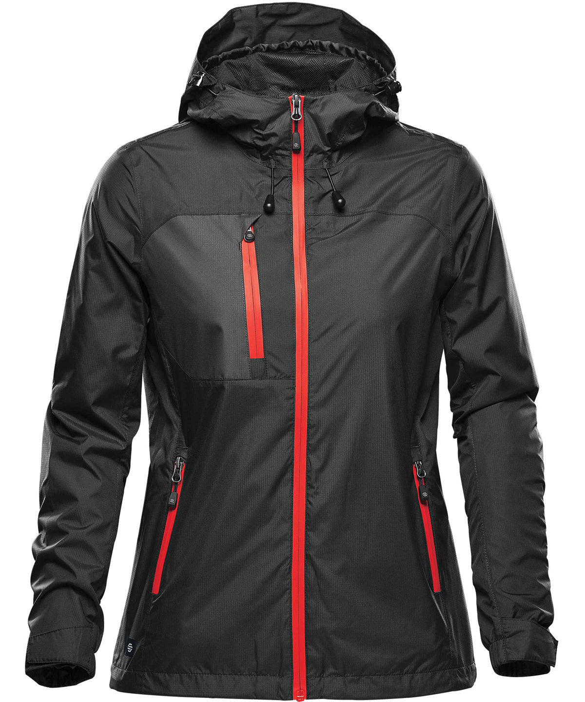 Black/Bright Red - Women's Olympia shell - GarmentEmbroidery