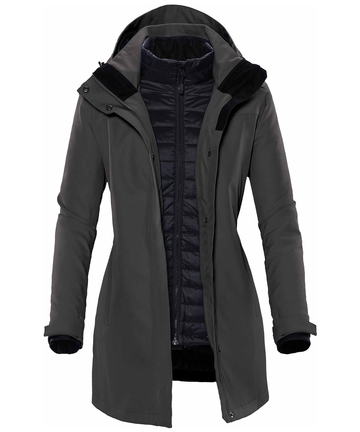 Charcoal Twill - Women's Avalanche system jacket - GarmentEmbroidery
