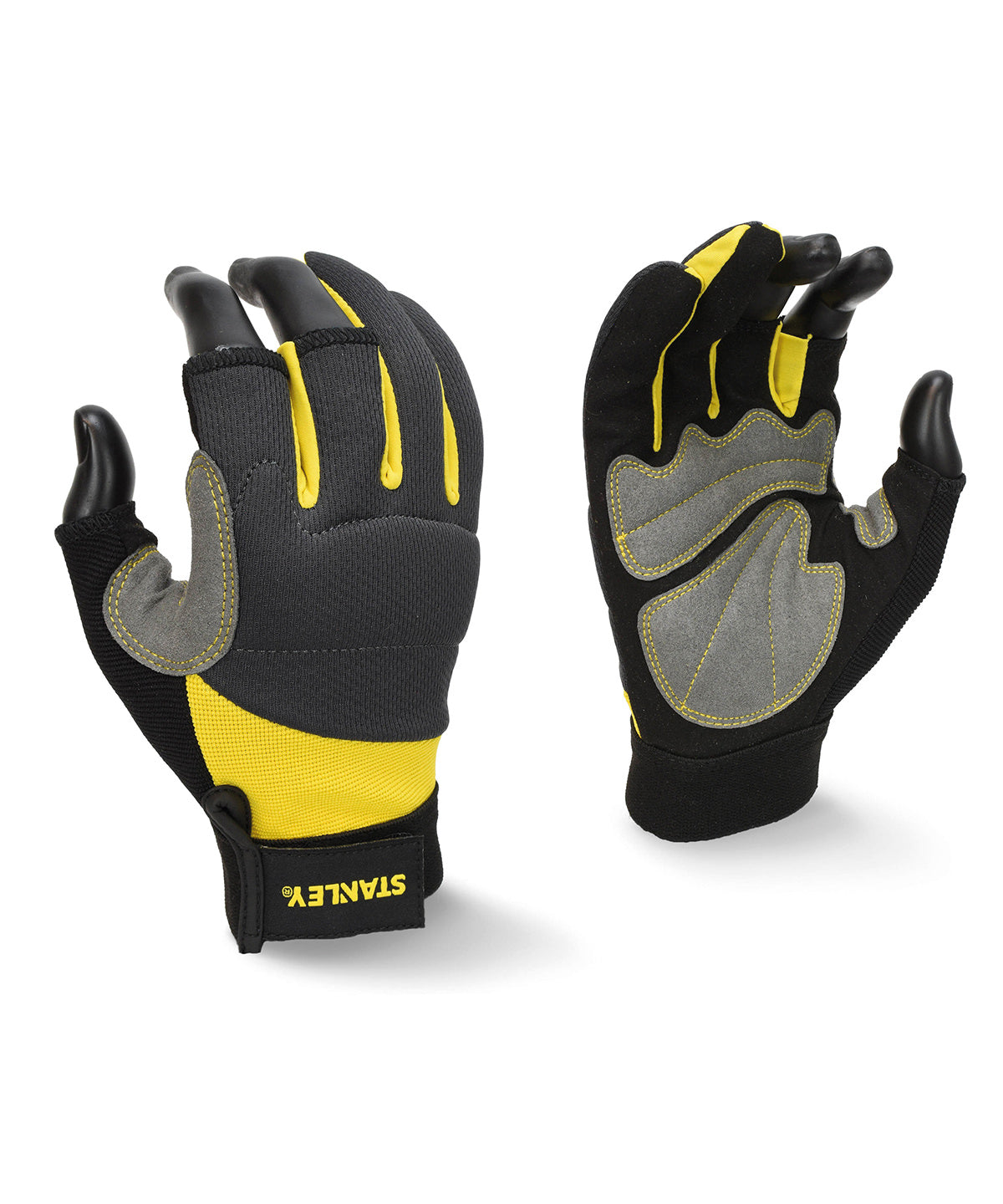 Grey/Black/Yellow - Stanley framer 3-finger gloves - GarmentEmbroidery