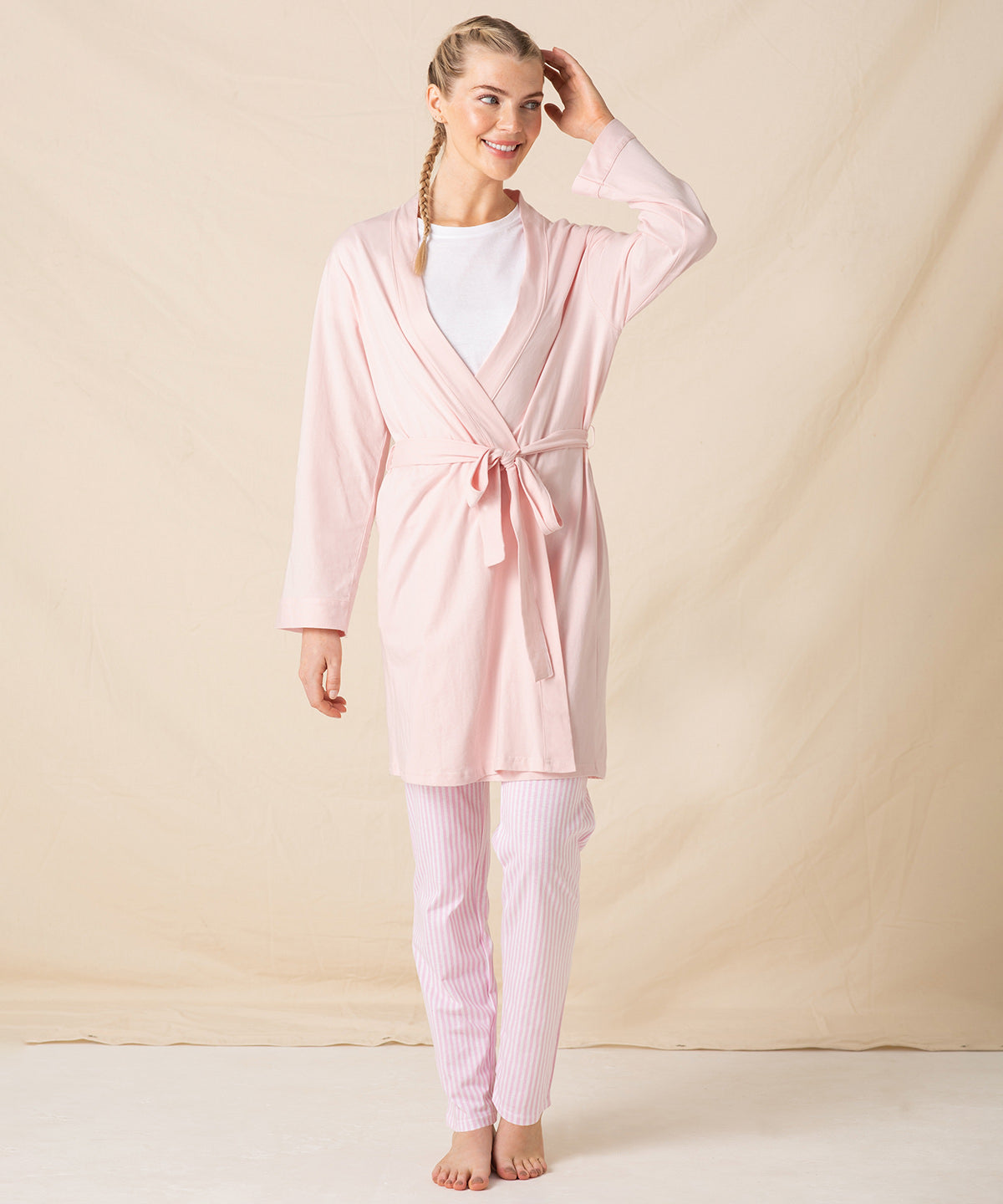 Heather Grey - Women's wrap robe - GarmentEmbroidery