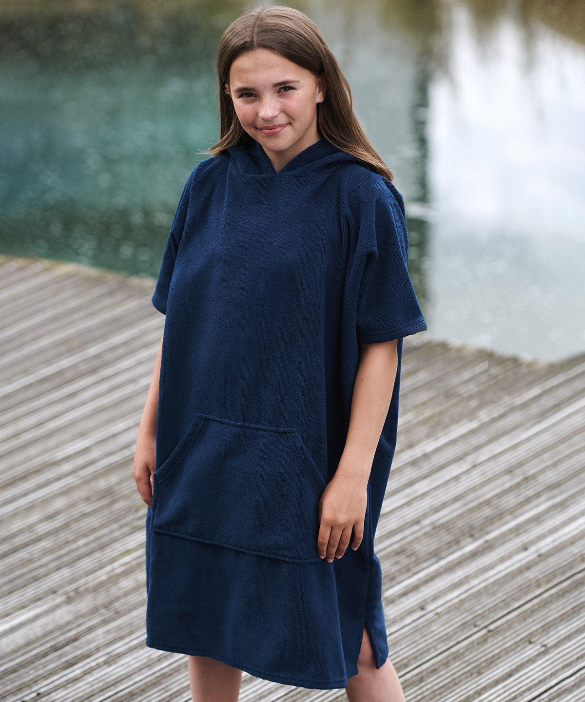 Black - Kids poncho - GarmentEmbroidery