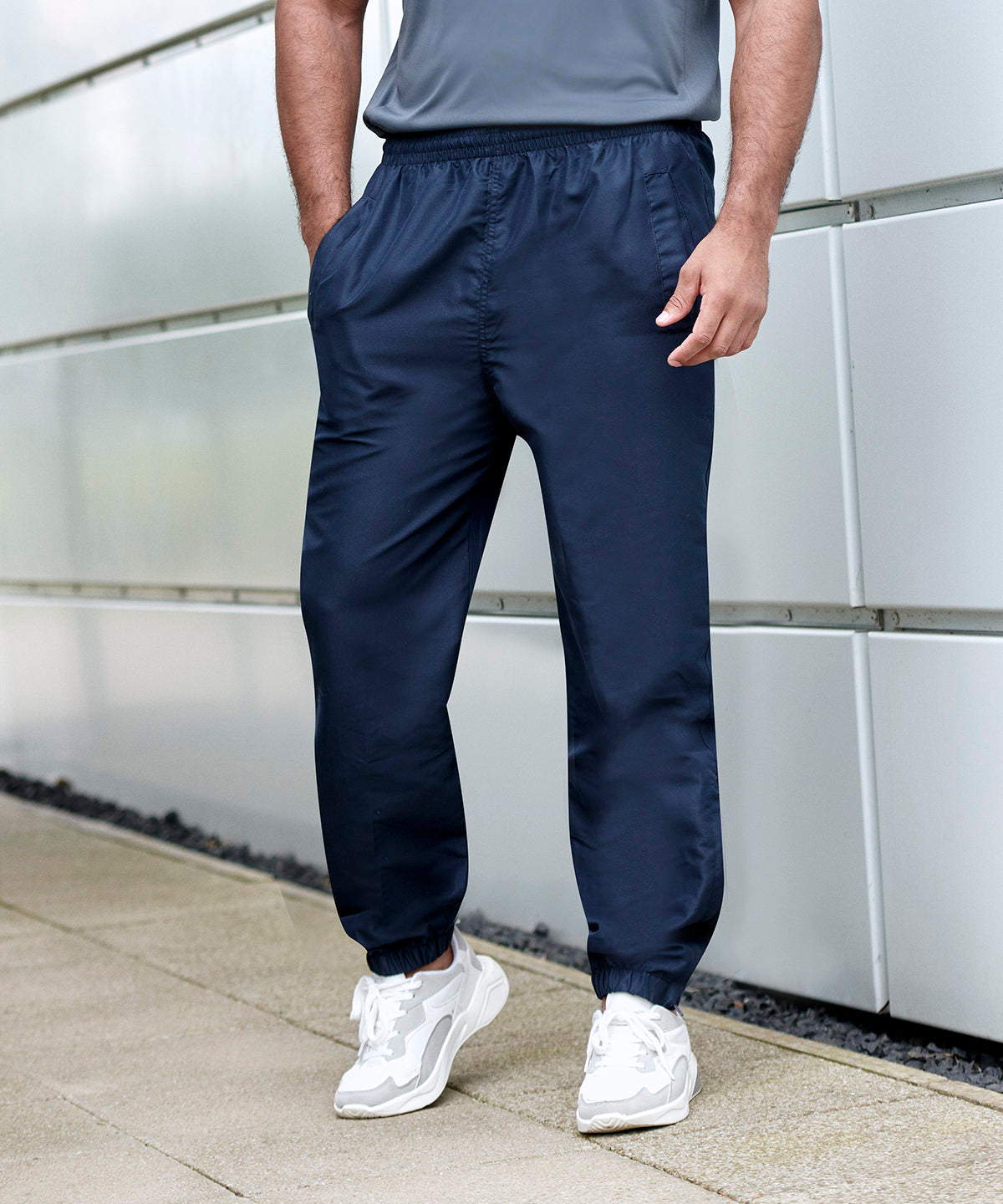 Black - Lined tracksuit bottoms - GarmentEmbroidery