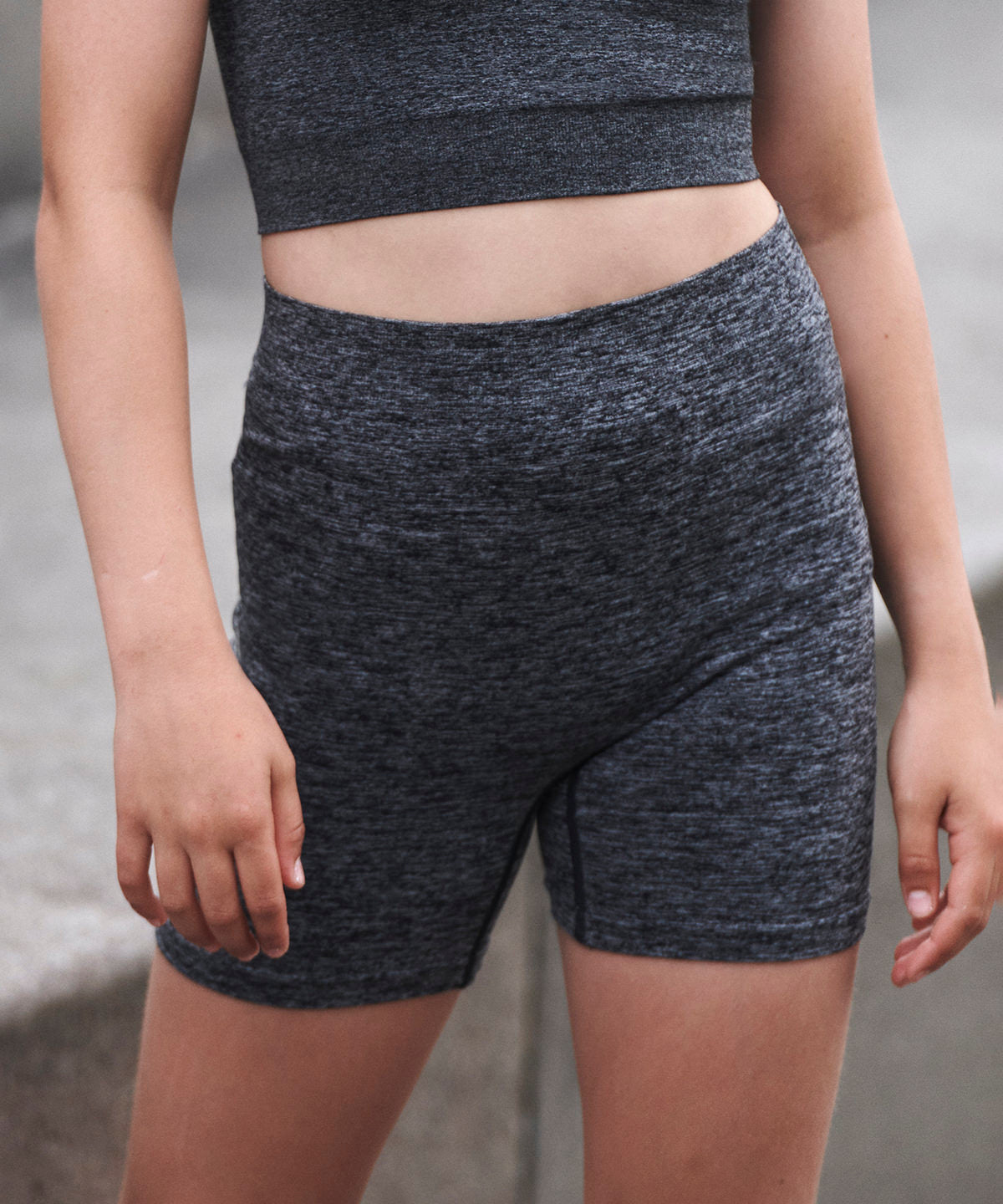 Purple Marl - Kids seamless shorts - GarmentEmbroidery