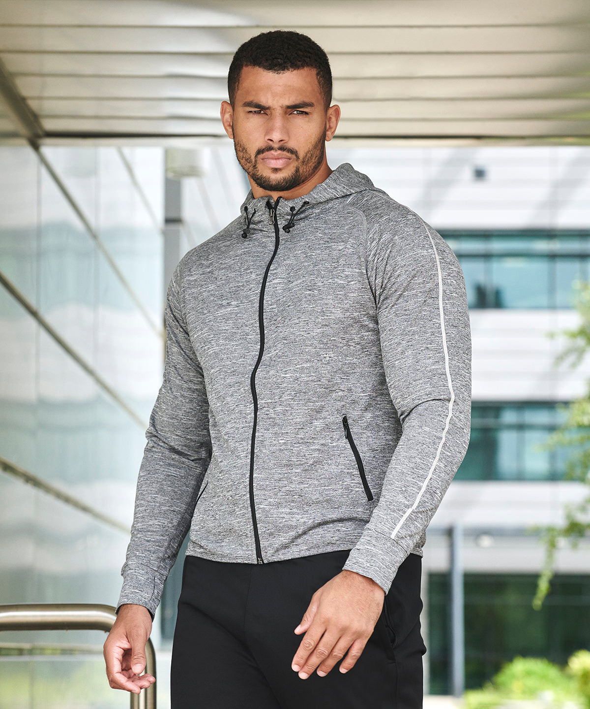 Black - Hoodie with reflective tape - GarmentEmbroidery