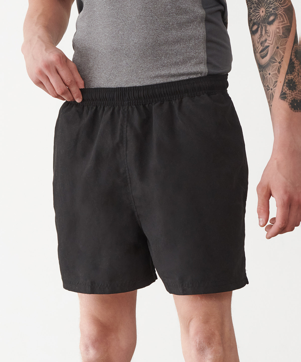 Black - Track shorts - GarmentEmbroidery
