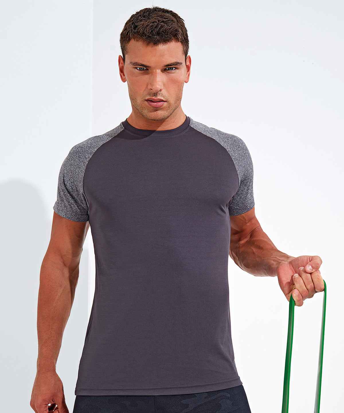 Royal/Blue Melange - TriDri® contrast sleeve performance t-shirt - GarmentEmbroidery