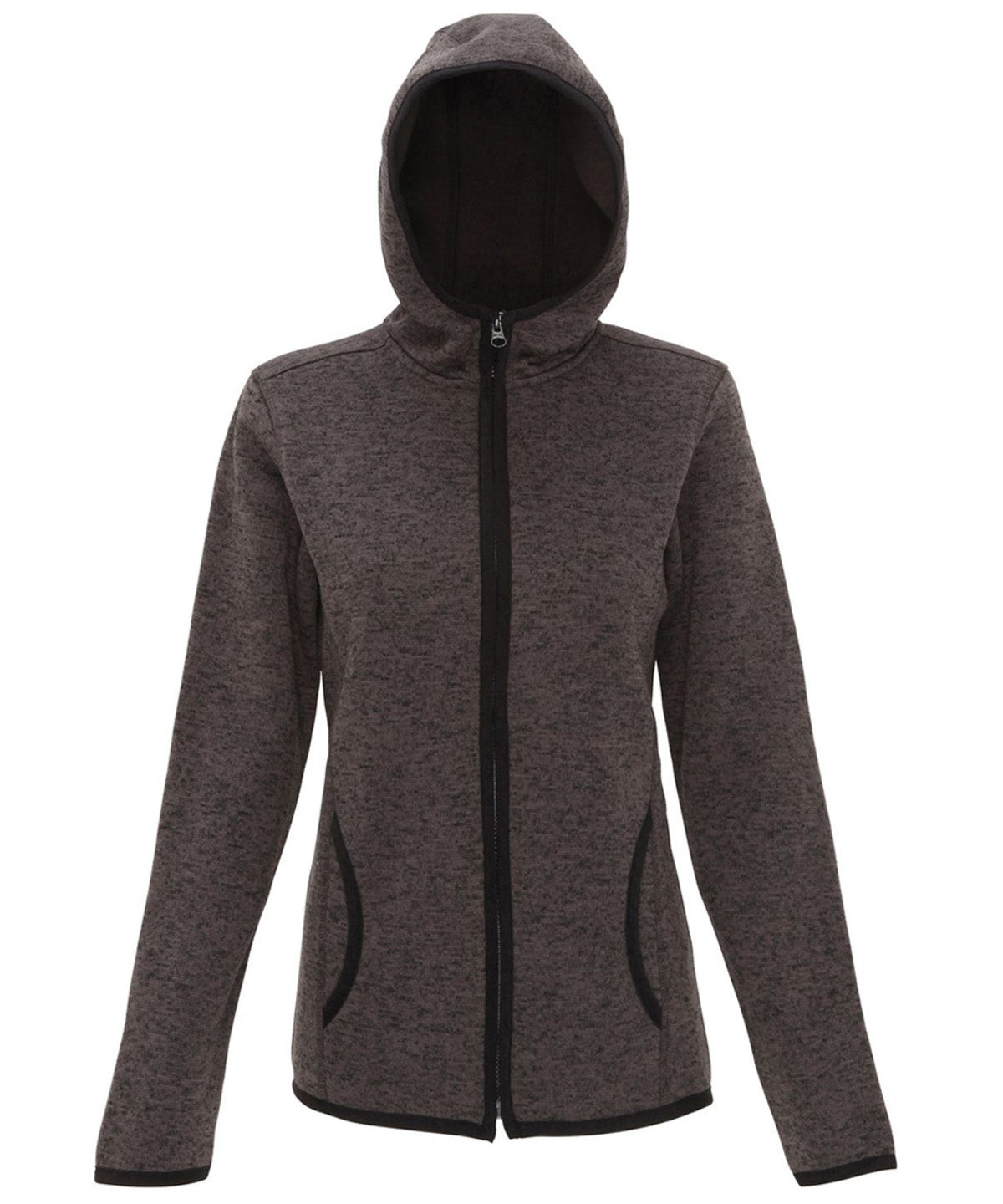 Sapphire/Black Fleck - Women's TriDri® melange knit fleece jacket - GarmentEmbroidery