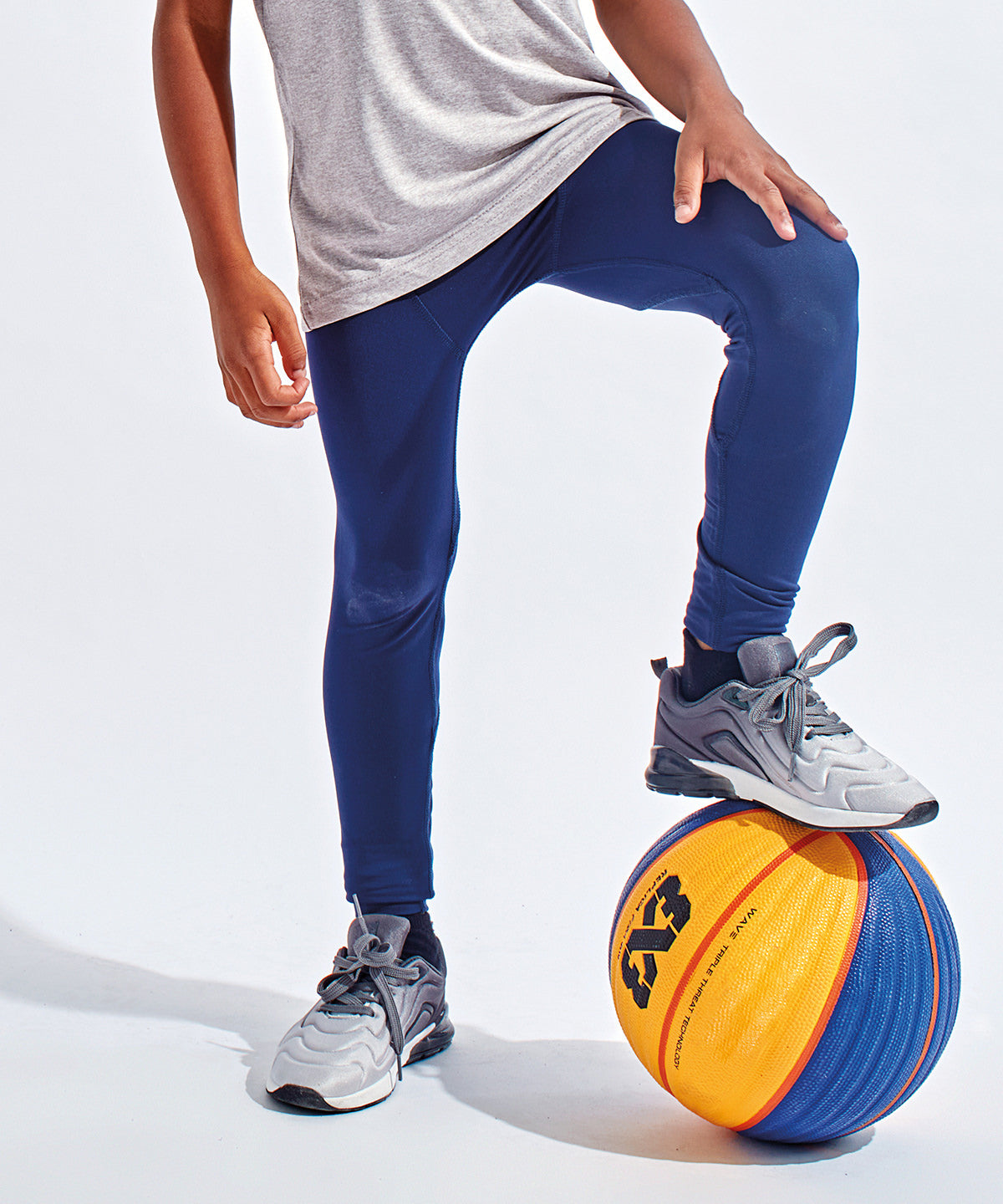 Navy - Kids TriDri® training leggings - GarmentEmbroidery