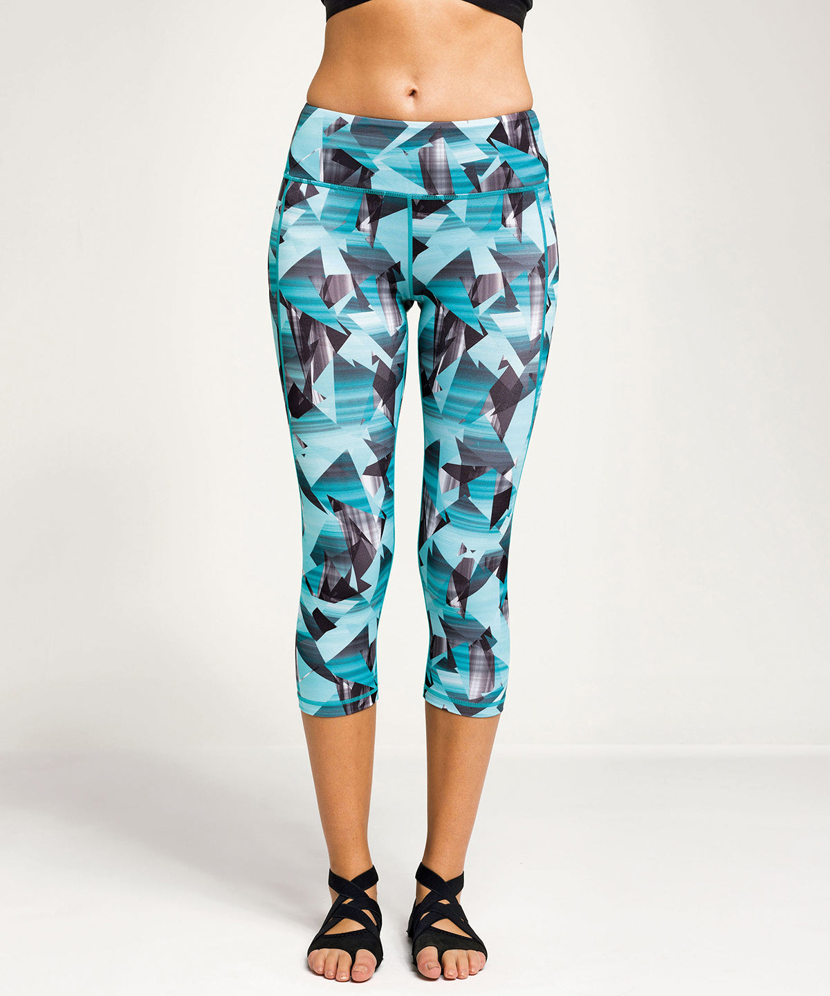 Turquoise - Women's TriDri® performance corners leggings ¾ length - GarmentEmbroidery