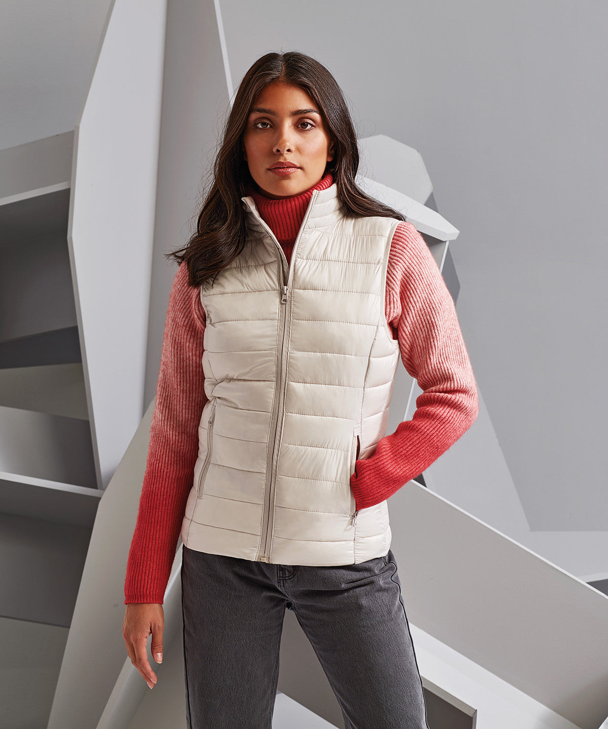 Navy - Women's terrain padded gilet - GarmentEmbroidery