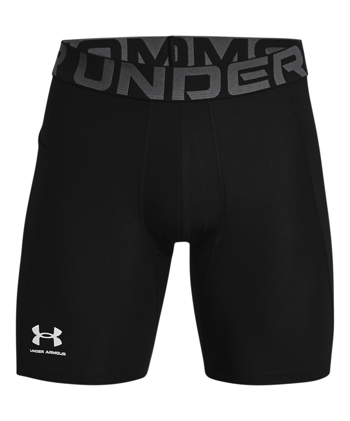 Black/White - UA HG armour shorts - GarmentEmbroidery